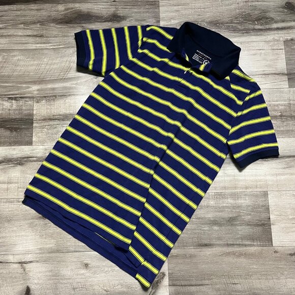 Saddlebred Short Sleeve Front Button Polo Shirt Stripe Men’s Size M - Picture 1 of 7